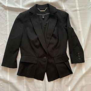 WHBM Black Pleated Suit Jacket